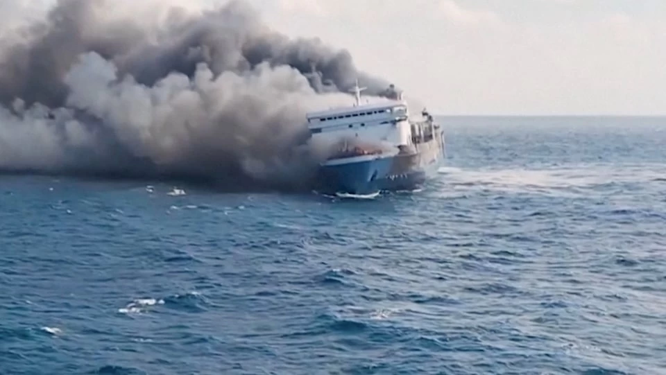 Deadly Ferry Fire Off Indonesia Leaves At Least Five Dead as Dozens Remain Missing